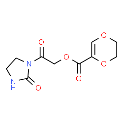 ChemSpider 2D Image | 2-Oxo-2-(2-oxo-1-imidazolidinyl)ethyl 5,6-dihydro-1,4-dioxine-2-carboxylate | C10H12N2O6