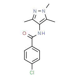 ChemSpider 2D Image | 4-Chloro-N-(1,3,5-trimethyl-1H-pyrazol-4-yl)benzamide | C13H14ClN3O
