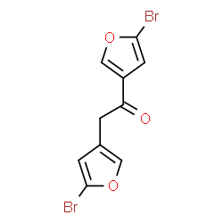 ChemSpider 2D Image | 1,2-Bis(5-bromo-3-furyl)ethanone | C10H6Br2O3