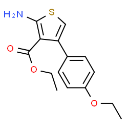 ChemSpider 2D Image | Ethyl 2-amino-4-(4-ethoxyphenyl)-3-thiophenecarboxylate | C15H17NO3S