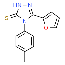 ChemSpider 2D Image | 5-(2-Furyl)-4-(4-methylphenyl)-2,4-dihydro-3H-1,2,4-triazole-3-thione | C13H11N3OS