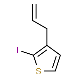 ChemSpider 2D Image | 3-Allyl-2-iodothiophene | C7H7IS