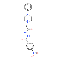 ChemSpider 2D Image | 1-{2-[2-(4-Nitrobenzoyl)hydrazino]-2-oxoethyl}-4-phenylpiperazin-1-ium | C19H22N5O4