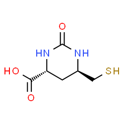 ChemSpider 2D Image | (4R,6R)-2-Oxo-6-(sulfanylmethyl)hexahydro-4-pyrimidinecarboxylic acid | C6H10N2O3S