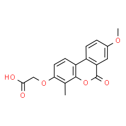 ChemSpider 2D Image | [(8-Methoxy-4-methyl-6-oxo-6H-benzo[c]chromen-3-yl)oxy]acetic acid | C17H14O6