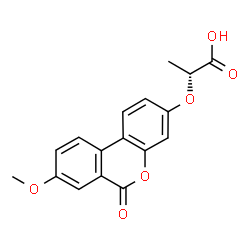 ChemSpider 2D Image | (2R)-2-[(8-Methoxy-6-oxo-6H-benzo[c]chromen-3-yl)oxy]propanoic acid | C17H14O6