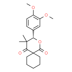 ChemSpider 2D Image | (3S)-3-(3,4-Dimethoxyphenyl)-4,4-dimethyl-2-oxaspiro[5.5]undecane-1,5-dione | C20H26O5