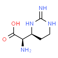 ChemSpider 2D Image | (2R)-Amino[(4S)-2-iminohexahydro-4-pyrimidinyl]acetic acid | C6H12N4O2