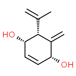 ChemSpider 2D Image | (1R,4S,5R)-5-Isopropenyl-6-methylene-2-cyclohexene-1,4-diol | C10H14O2