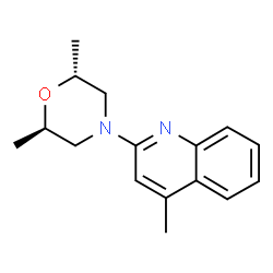 ChemSpider 2D Image | 2-[(2R,6R)-2,6-Dimethyl-4-morpholinyl]-4-methylquinoline | C16H20N2O