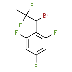 ChemSpider 2D Image | 2-(1-Bromo-2,2-difluoropropyl)-1,3,5-trifluorobenzene | C9H6BrF5