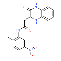 ChemSpider 2D Image | N-(2-Methyl-5-nitrophenyl)-2-[(2R)-3-oxo-1,2,3,4-tetrahydro-2-quinoxalinyl]acetamide | C17H16N4O4