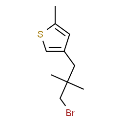 ChemSpider 2D Image | 4-(3-Bromo-2,2-dimethylpropyl)-2-methylthiophene | C10H15BrS