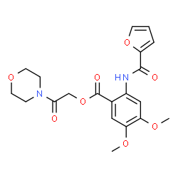 ChemSpider 2D Image | 2-(4-Morpholinyl)-2-oxoethyl 2-(2-furoylamino)-4,5-dimethoxybenzoate | C20H22N2O8