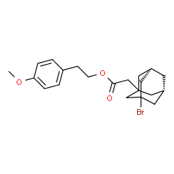 ChemSpider 2D Image | 2-(4-Methoxyphenyl)ethyl [(5R,7S)-3-bromoadamantan-1-yl]acetate | C21H27BrO3