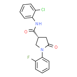 ChemSpider 2D Image | (3R)-N-(2-Chlorophenyl)-1-(2-fluorophenyl)-5-oxo-3-pyrrolidinecarboxamide | C17H14ClFN2O2