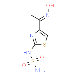 ChemSpider 2D Image | N-{4-[(1E)-N-Hydroxyethanimidoyl]-1,3-thiazol-2-yl}sulfuric diamide | C5H8N4O3S2
