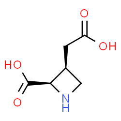 ChemSpider 2D Image | (2R,3S)-3-(Carboxymethyl)-2-azetidinecarboxylic acid | C6H9NO4