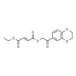 ChemSpider 2D Image | 2-(2,3-Dihydro-1,4-benzodioxin-6-yl)-2-oxoethyl ethyl (2E)-2-butenedioate | C16H16O7