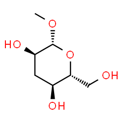 ChemSpider 2D Image | Methyl 3-deoxy-beta-D-ribo-hexopyranoside | C7H14O5