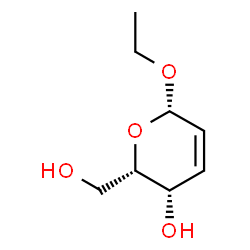 ChemSpider 2D Image | Ethyl 2,3-dideoxy-beta-L-threo-hex-2-enopyranoside | C8H14O4