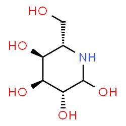 ChemSpider 2D Image | (3R,4S,5S,6S)-6-(Hydroxymethyl)-2,3,4,5-piperidinetetrol | C6H13NO5