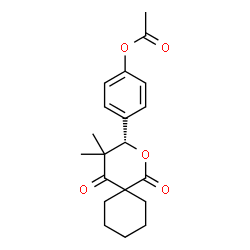 ChemSpider 2D Image | 4-[(3S)-4,4-Dimethyl-1,5-dioxo-2-oxaspiro[5.5]undec-3-yl]phenyl acetate | C20H24O5