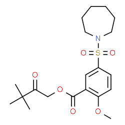 ChemSpider 2D Image | 3,3-Dimethyl-2-oxobutyl 5-(1-azepanylsulfonyl)-2-methoxybenzoate | C20H29NO6S