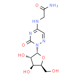 ChemSpider 2D Image | N~2~-[3-Oxo-2-(alpha-L-xylofuranosyl)-2,3-dihydro-1,2,4-triazin-5-yl]glycinamide | C10H15N5O6