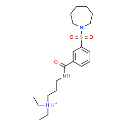 ChemSpider 2D Image | 3-{[3-(1-Azepanylsulfonyl)benzoyl]amino}-N,N-diethyl-1-propanaminium | C20H34N3O3S