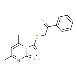 ChemSpider 2D Image | 2-(5,7-Dimethyl-[1,2,4]triazolo[4,3-a]pyrimidin-3-ylsulfanyl)-1-phenyl-ethanone | C15H14N4OS
