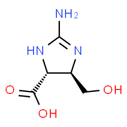 ChemSpider 2D Image | (4R,5R)-2-Amino-4-(hydroxymethyl)-4,5-dihydro-1H-imidazole-5-carboxylic acid | C5H9N3O3