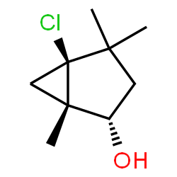 ChemSpider 2D Image | (1S,2S,5S)-5-Chloro-1,4,4-trimethylbicyclo[3.1.0]hexan-2-ol | C9H15ClO