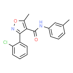 ChemSpider 2D Image | 3-(2-Chlorophenyl)-5-methyl-N-(3-methylphenyl)-1,2-oxazole-4-carboxamide | C18H15ClN2O2