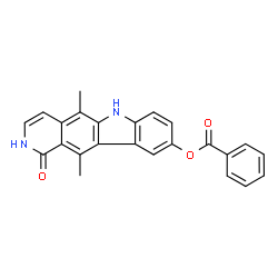 ChemSpider 2D Image | 5,11-Dimethyl-1-oxo-2,6-dihydro-1H-pyrido[4,3-b]carbazol-9-yl benzoate | C24H18N2O3