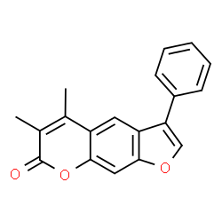 ChemSpider 2D Image | 5,6-Dimethyl-3-phenyl-7H-furo[3,2-g]chromen-7-one | C19H14O3