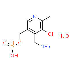ChemSpider 2D Image | [4-(Aminomethyl)-5-hydroxy-6-methyl-3-pyridinyl]methyl hydrogen phosphonate hydrate (1:1) | C8H15N2O5P