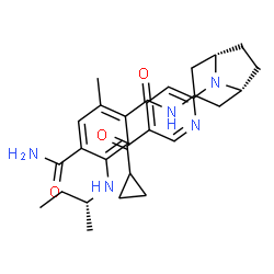 ChemSpider 2D Image | 5-[(2R)-2-Butanylamino]-N-{(1R,5S)-8-[5-(cyclopropylcarbonyl)-2-pyridinyl]-8-azabicyclo[3.2.1]oct-3-yl}-2-methylterephthalamide | C29H37N5O3