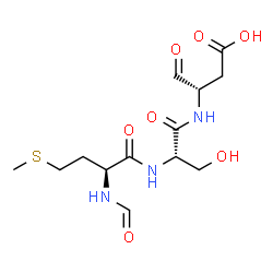 ChemSpider 2D Image | N-Formyl-L-methionyl-N-[(2S)-1-carboxy-3-oxo-2-propanyl]-L-serinamide | C13H21N3O7S
