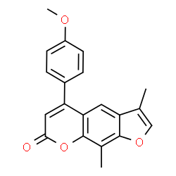 ChemSpider 2D Image | 5-(4-Methoxyphenyl)-3,9-dimethyl-7H-furo[3,2-g]chromen-7-one | C20H16O4