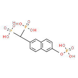 ChemSpider 2D Image | {[6-(Phosphonooxy)-2-naphthyl]methylene}bis(phosphonic acid) | C11H13O10P3
