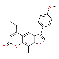 ChemSpider 2D Image | 5-Ethyl-3-(4-methoxyphenyl)-9-methyl-7H-furo[3,2-g]chromen-7-one | C21H18O4