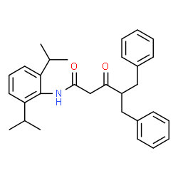 ChemSpider 2D Image | 4-Benzyl-N-(2,6-diisopropylphenyl)-3-oxo-5-phenylpentanamide | C30H35NO2