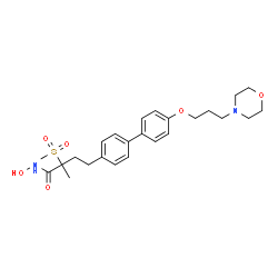 ChemSpider 2D Image | N-Hydroxy-2-methyl-2-(methylsulfonyl)-4-{4'-[3-(4-morpholinyl)propoxy]-4-biphenylyl}butanamide | C25H34N2O6S