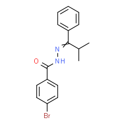 ChemSpider 2D Image | 4-Bromo-N'-(2-methyl-1-phenylpropylidene)benzohydrazide | C17H17BrN2O