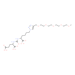 ChemSpider 2D Image | N-({1-Carboxy-5-[4-(2,5,8,11,14-pentaoxapentadec-1-yl)-1H-1,2,3-triazol-1-yl]pentyl}carbamoyl)glutamic acid | C24H41N5O12