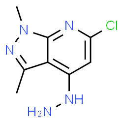 ChemSpider 2D Image | 6-Chloro-4-hydrazino-1,3-dimethyl-1H-pyrazolo[3,4-b]pyridine | C8H10ClN5