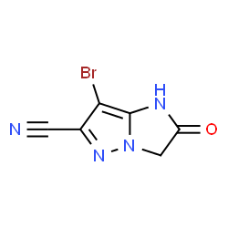 ChemSpider 2D Image | 7-Bromo-2-oxo-2,3-dihydro-1H-imidazo[1,2-b]pyrazole-6-carbonitrile | C6H3BrN4O