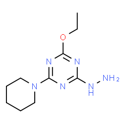 ChemSpider 2D Image | 2-Ethoxy-4-hydrazino-6-(1-piperidinyl)-1,3,5-triazine | C10H18N6O