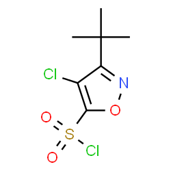 ChemSpider 2D Image | 3-tert-butyl-4-chloro-1,2-oxazole-5-sulfonyl chloride | C7H9Cl2NO3S